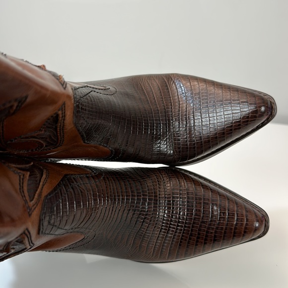 Vintage Nine West Nolan Brown Leather Western Boots Size 7 EUC - Picture 9 of 14